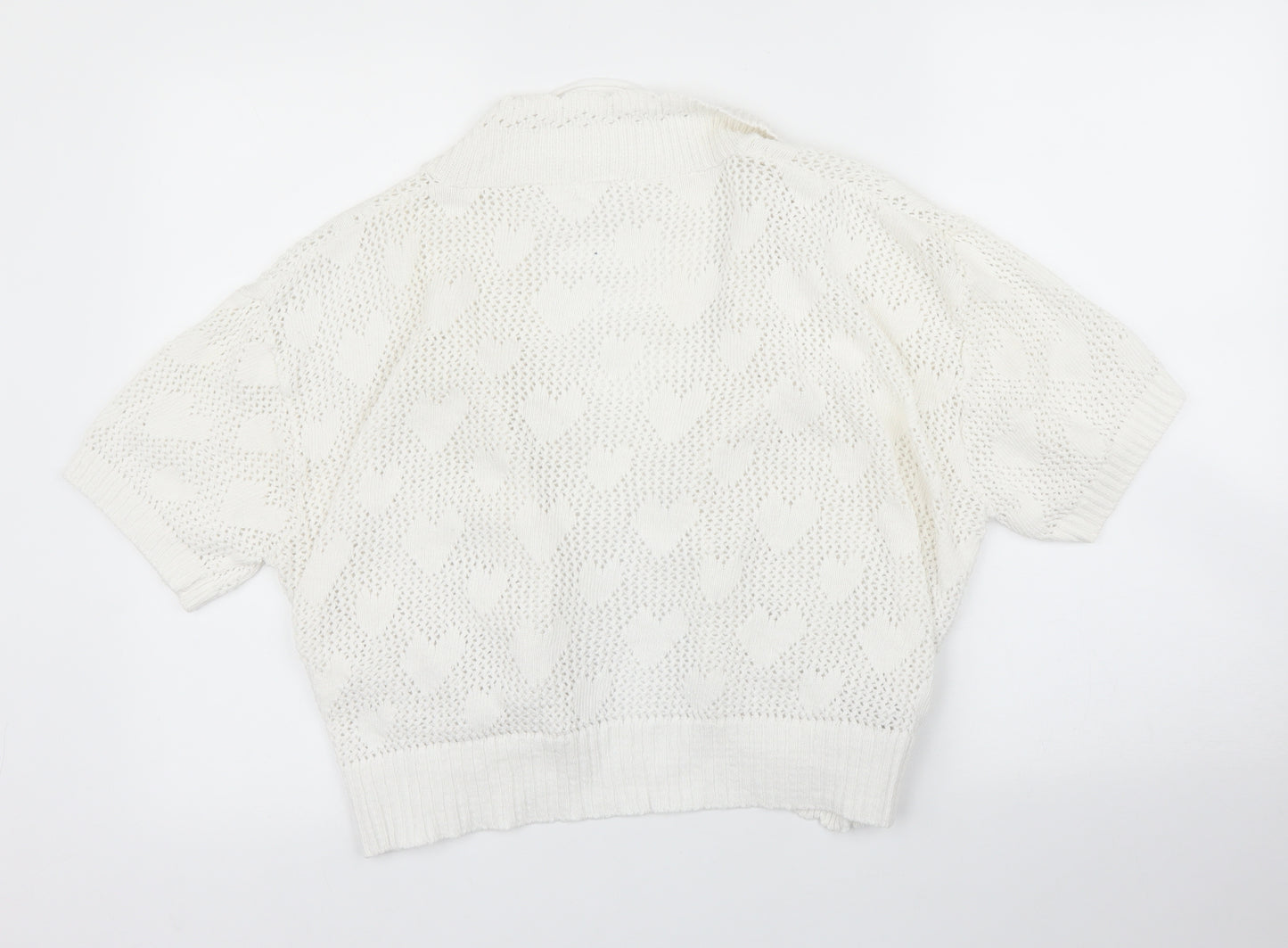 IQ Collection Womens White   Cardigan Jumper Size M