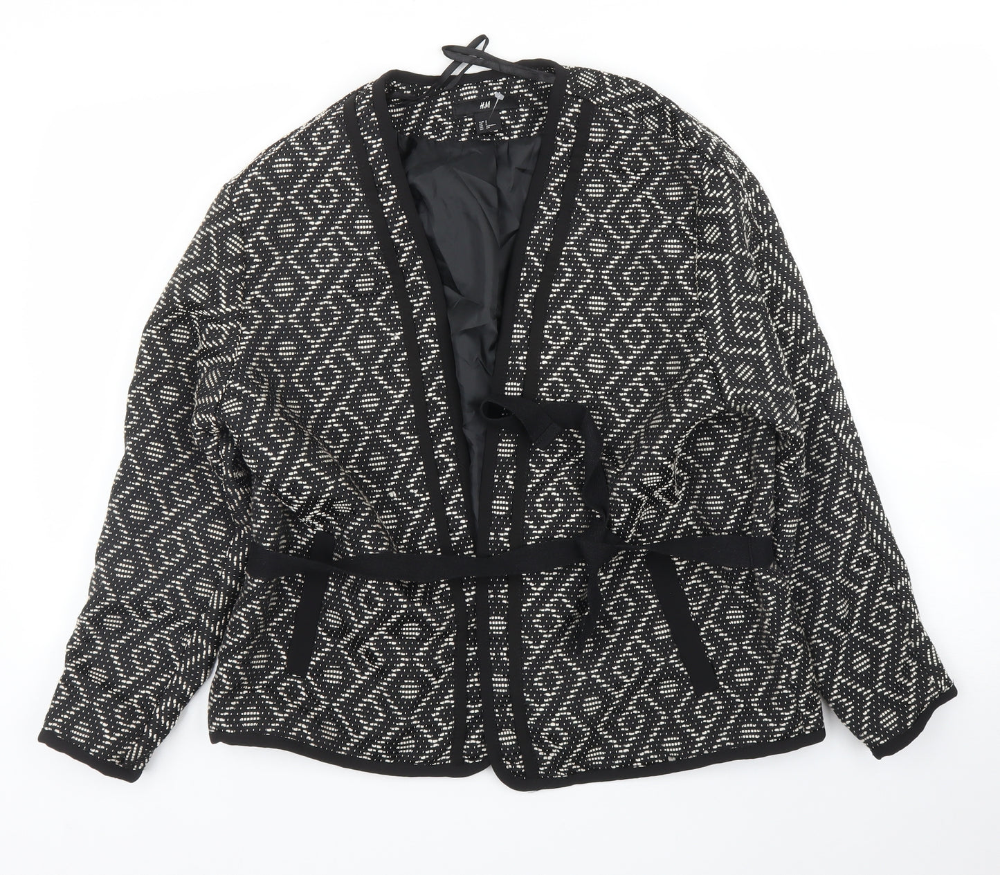 H&M Womens Black Geometric  Jacket Blazer Size S