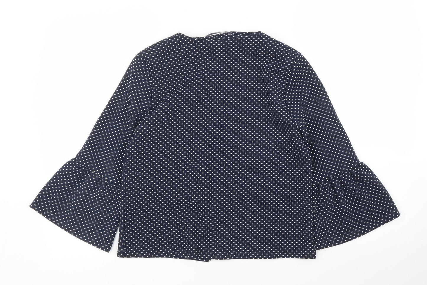 M&S Womens Blue Polka Dot  Jacket Blazer Size 10