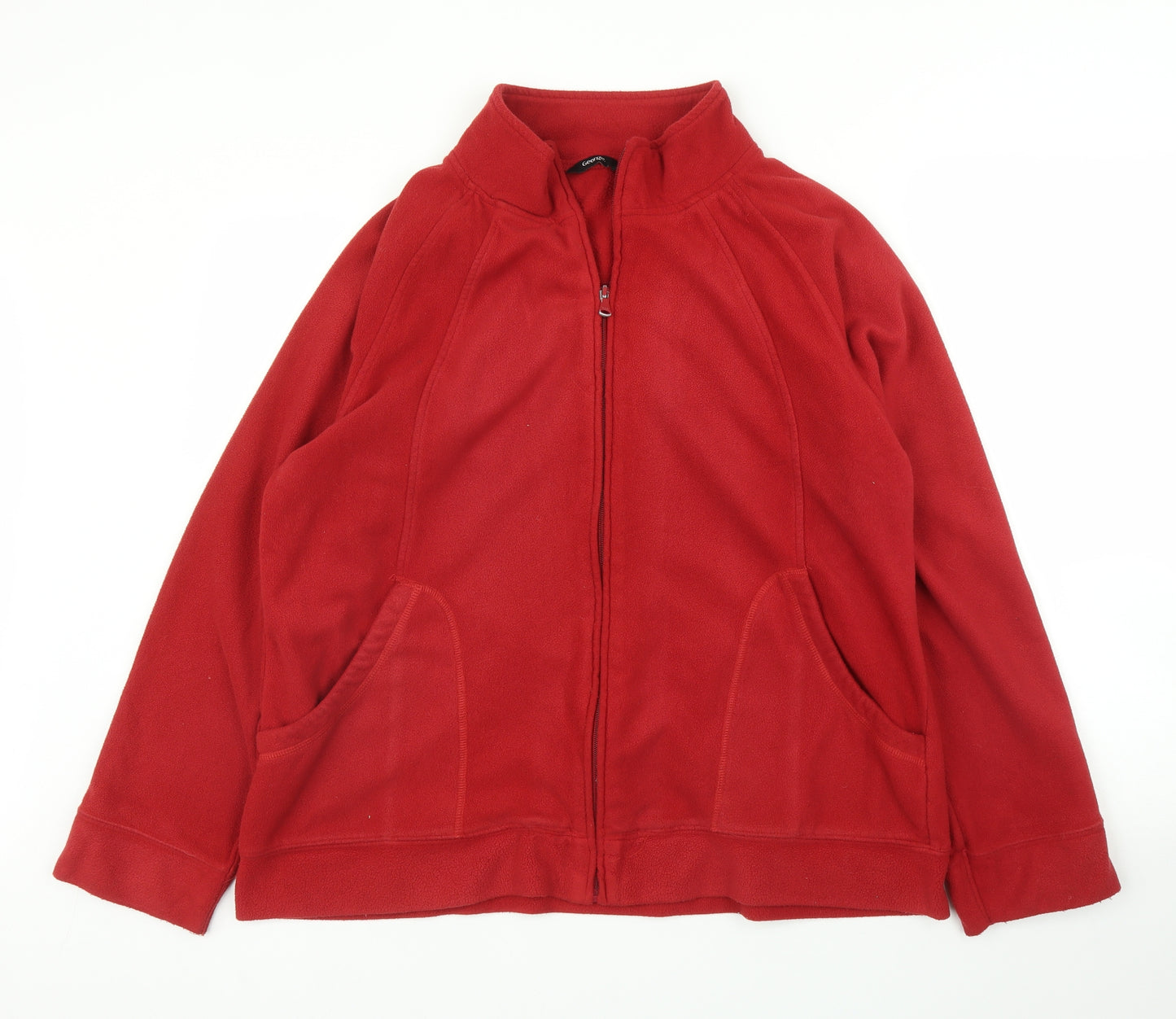 George Womens Red  Fleece Full Zip Jumper Size L