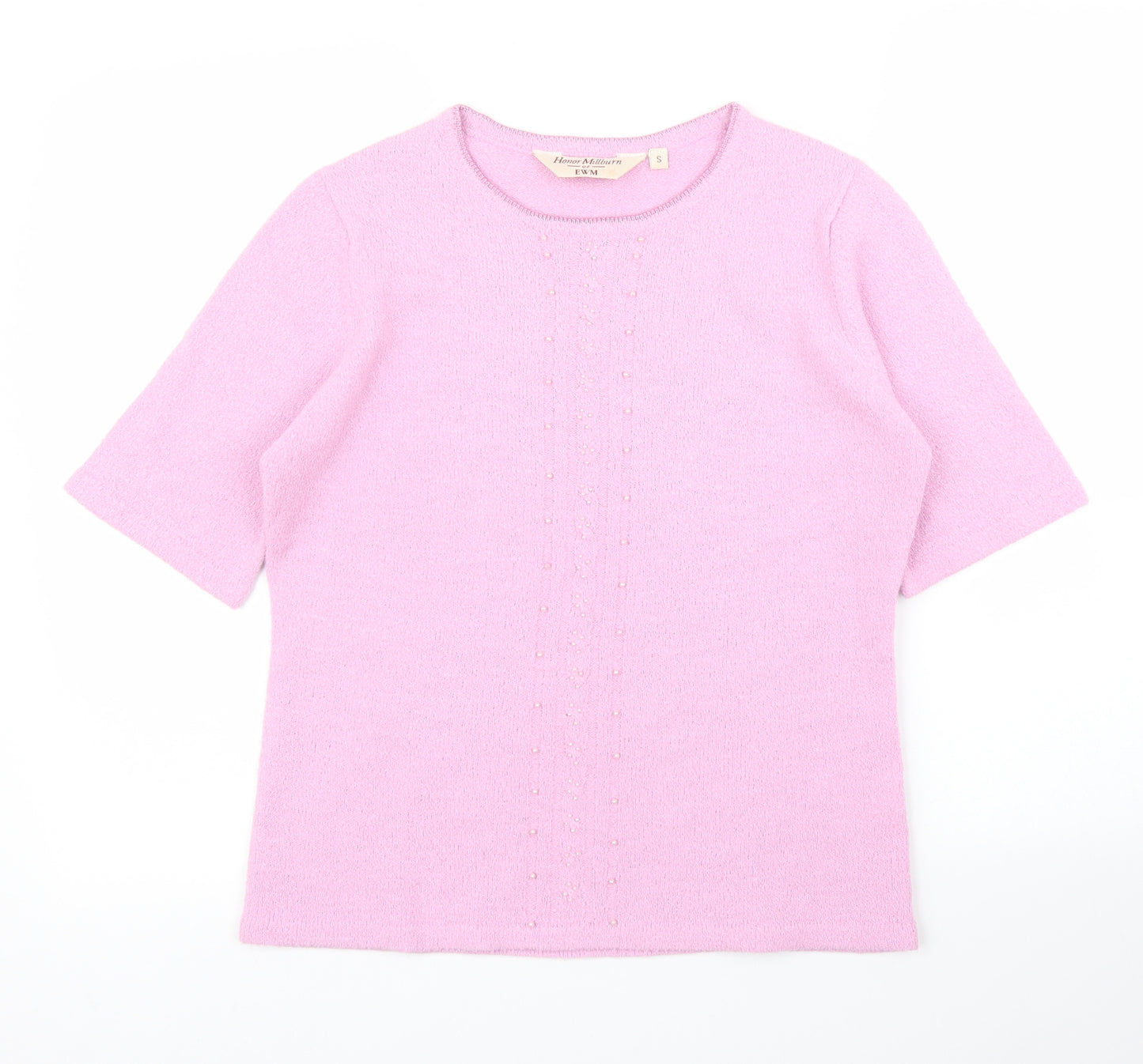 EWM Womens Pink   Basic T-Shirt Size S  - Pearls