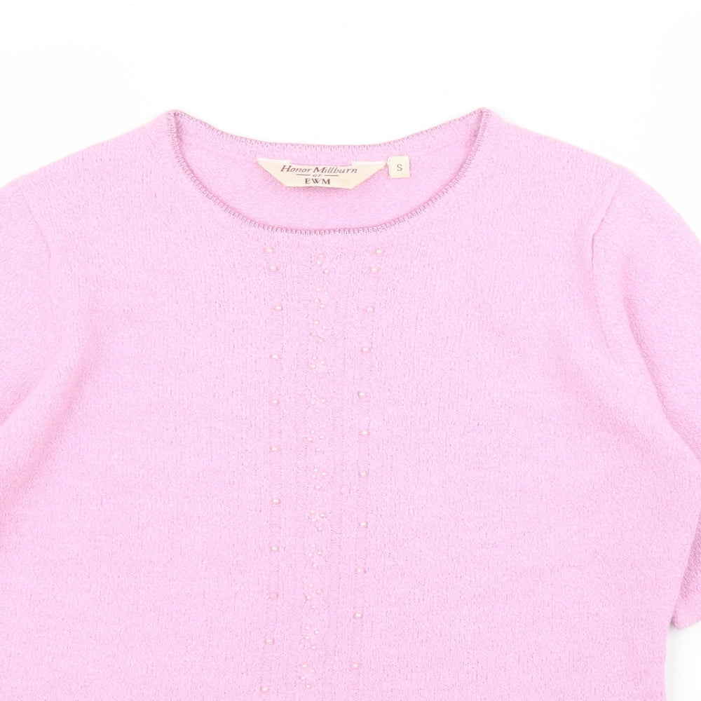 EWM Womens Pink   Basic T-Shirt Size S  - Pearls