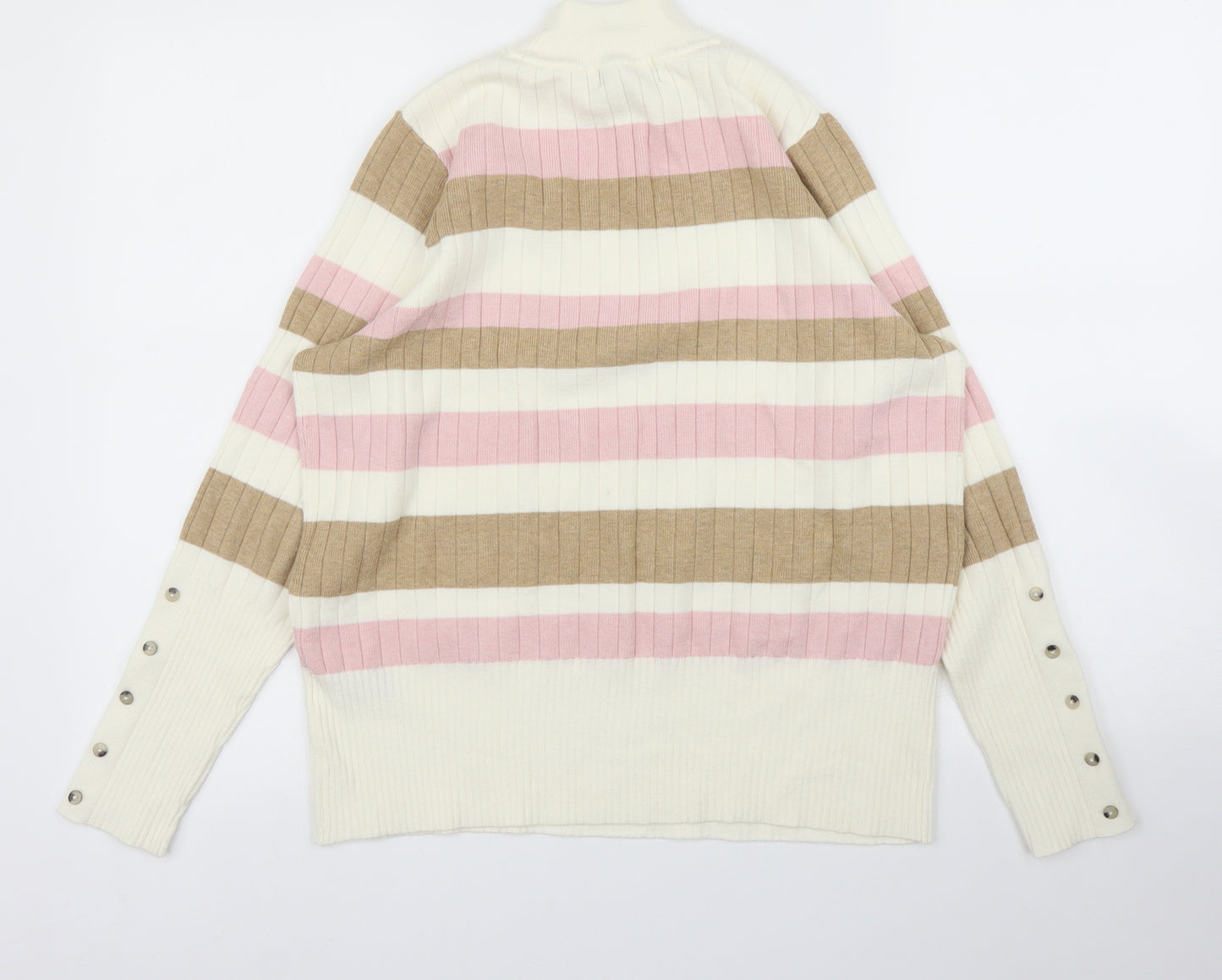 M&S Womens Ivory Striped  Pullover Jumper Size 16