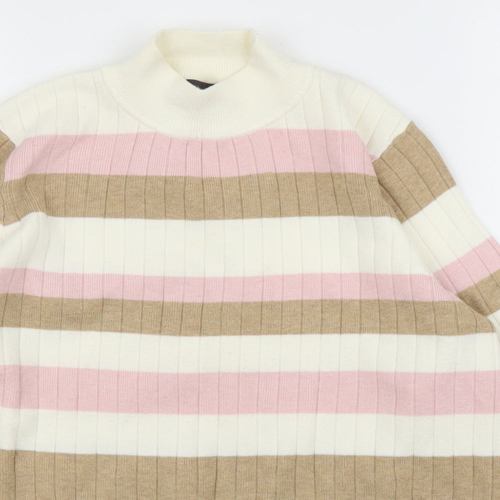 M&S Womens Ivory Striped  Pullover Jumper Size 16