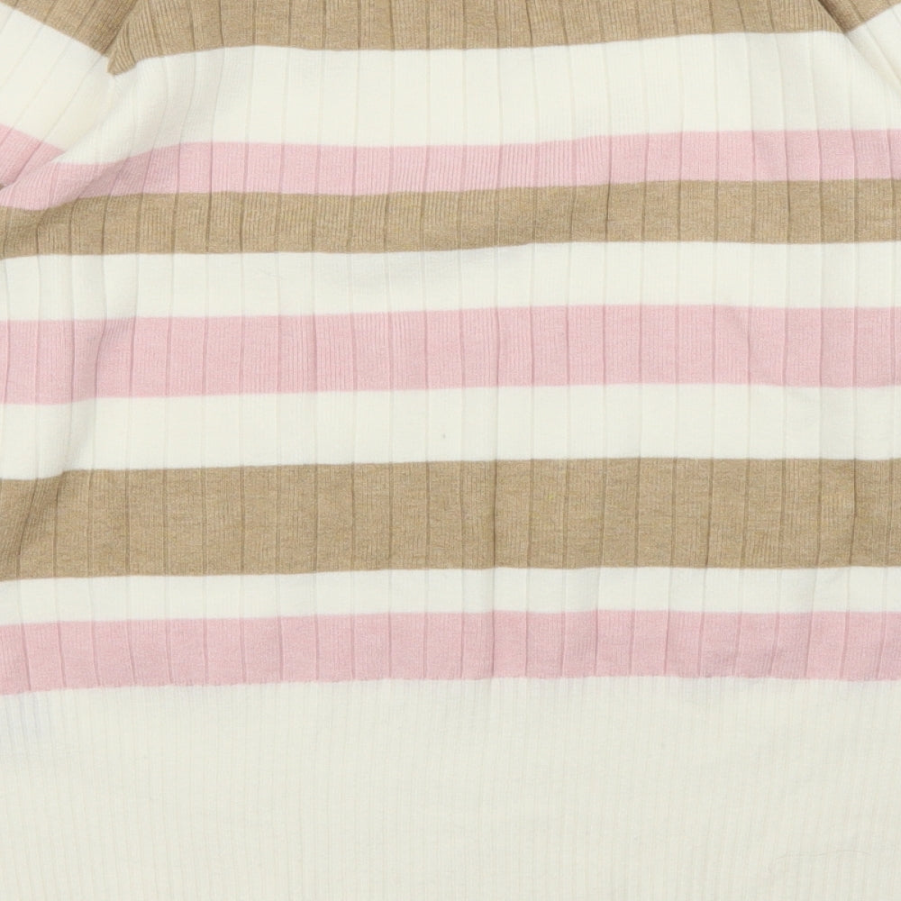 M&S Womens Ivory Striped  Pullover Jumper Size 16