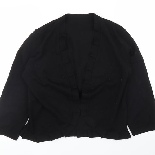 Preworn Womens Black  Rayon Cardigan Jumper Size M