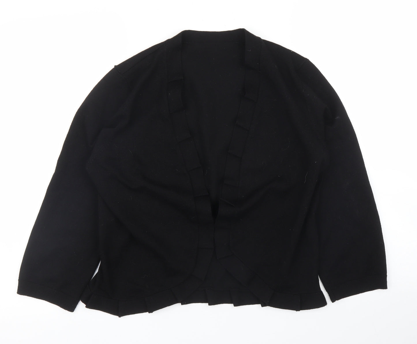 Preworn Womens Black  Rayon Cardigan Jumper Size M