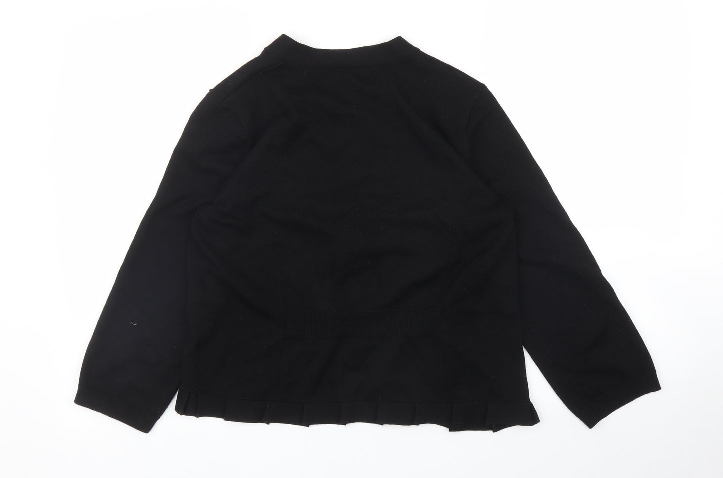 Preworn Womens Black  Rayon Cardigan Jumper Size M