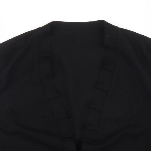 Preworn Womens Black  Rayon Cardigan Jumper Size M