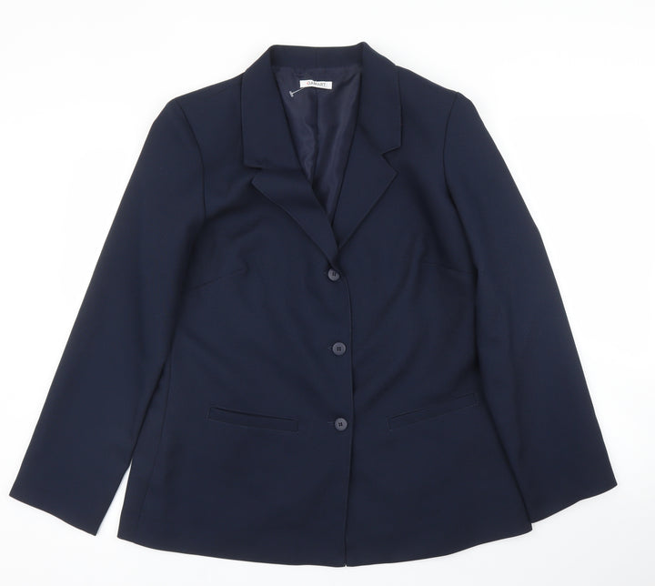 Damart Womens Blue Jacket Suit Jacket Size 14