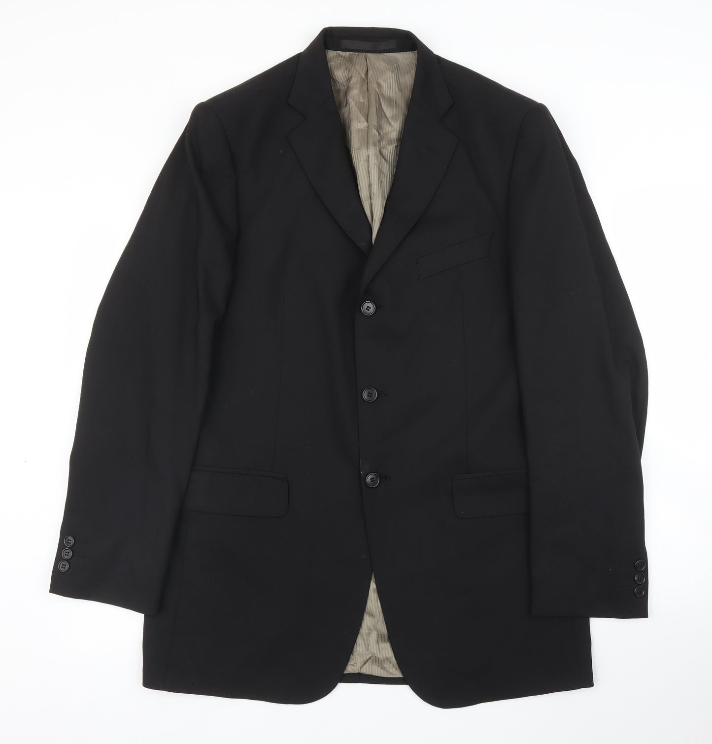 Impressions Mens Black   Jacket Suit Jacket Size 44
