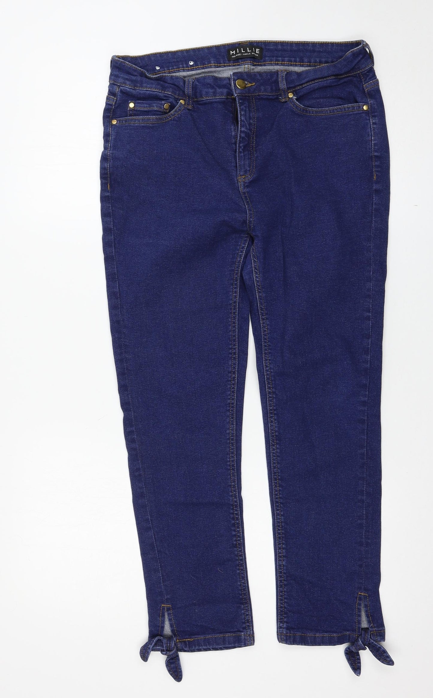 Peacocks Womens Blue   Straight Jeans Size 14 L25 in