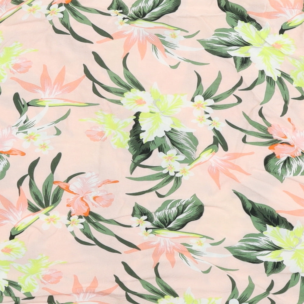 H&M Womens Pink Floral  Basic Button-Up Size 12