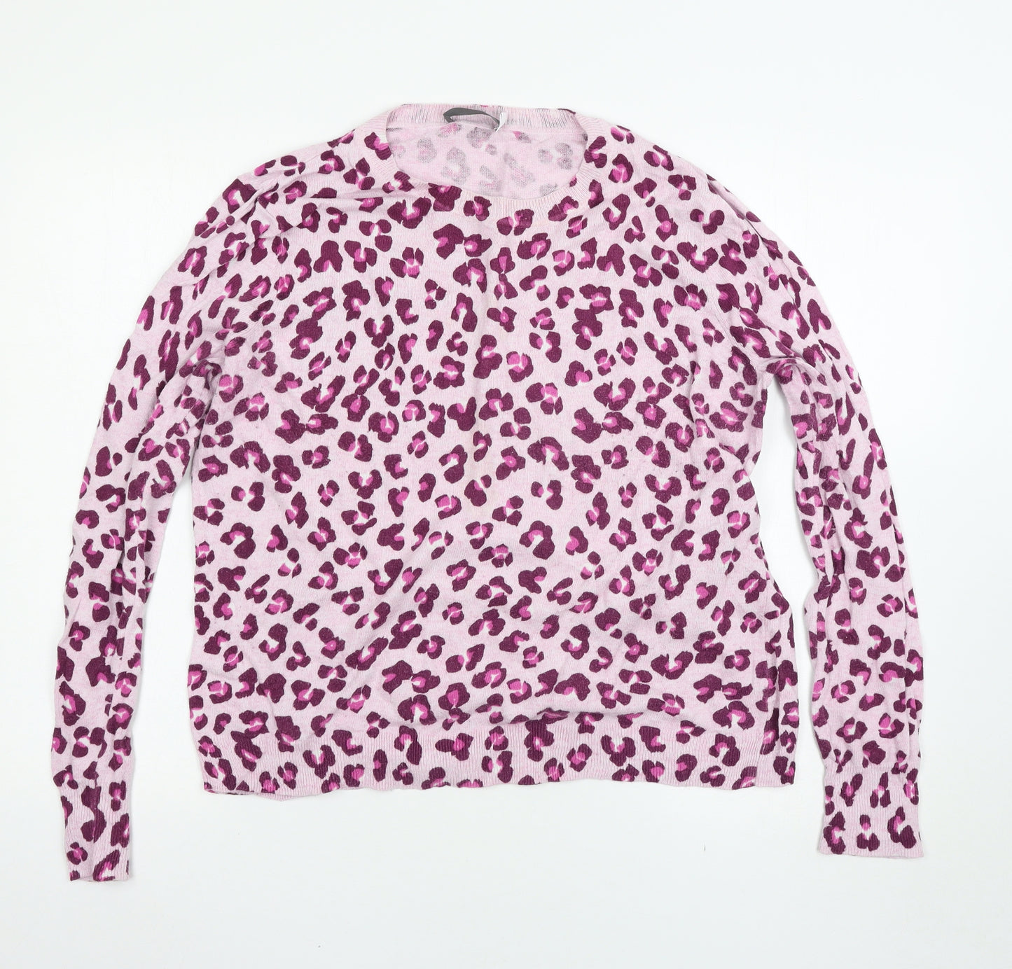 Mini Velvet  Womens Purple Animal Print  Pullover Jumper Size 18
