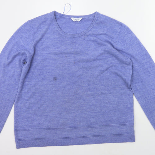 Classic Womens Blue Houndstooth  Pullover Jumper Size 18