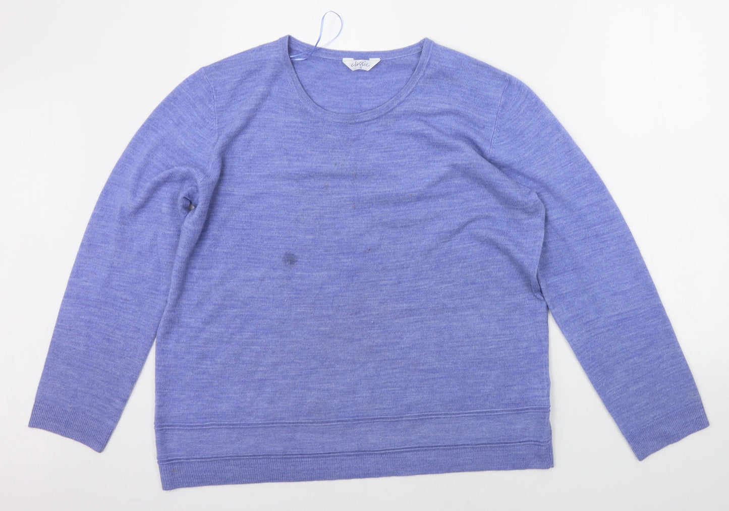 Classic Womens Blue Houndstooth  Pullover Jumper Size 18