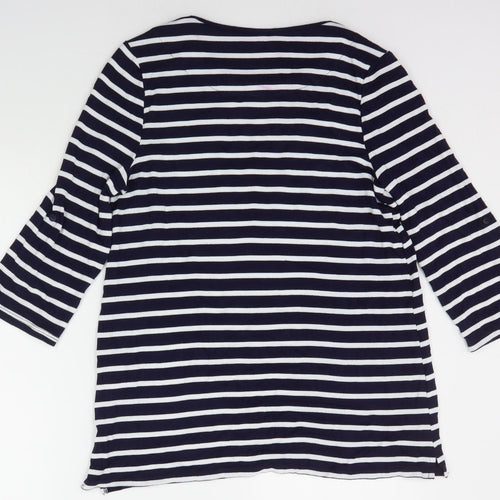 Roman Womens Blue Striped  Pullover Jumper Size 12
