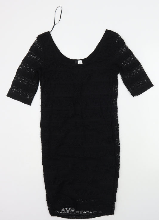 Front view of Divided women’s black a-line, size UK 12