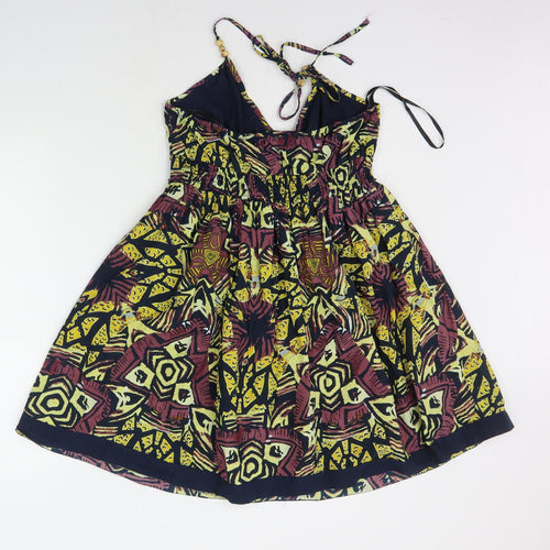 Atmosphere Womens Yellow Geometric  A-Line  Size 10