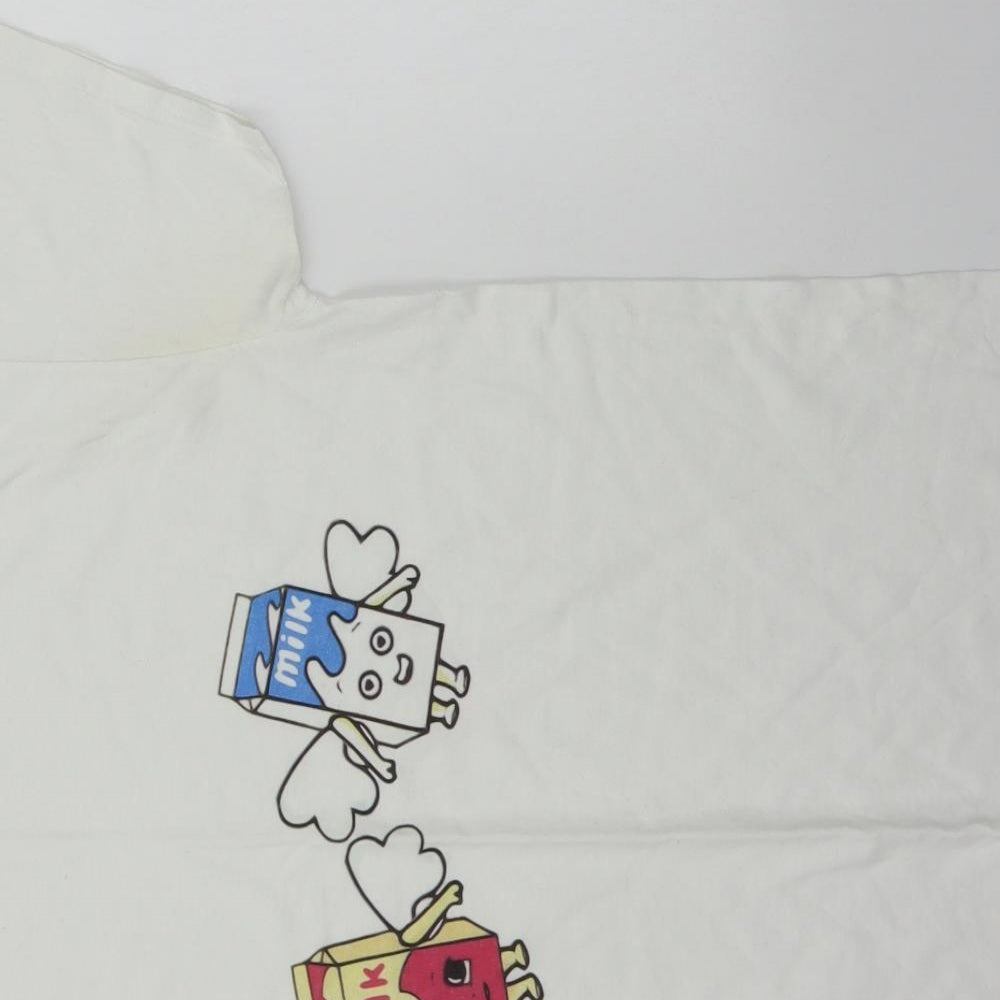 Gildan Mens White    T-Shirt Size M  - milk