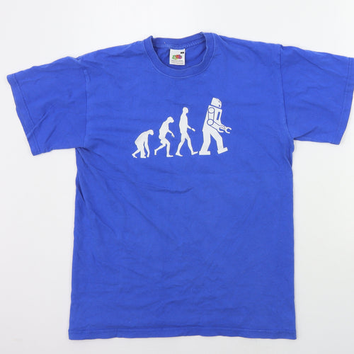 Fruit of the Loom Mens Blue    T-Shirt Size S
