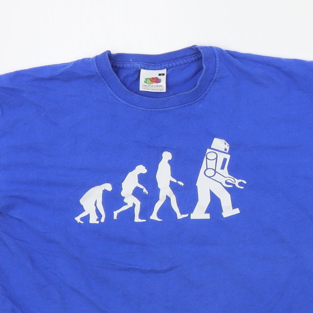 Fruit of the Loom Mens Blue    T-Shirt Size S