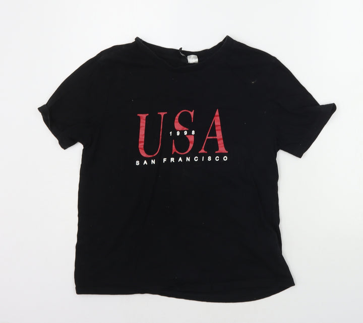Divided Womens Black Basic T-Shirt Size S