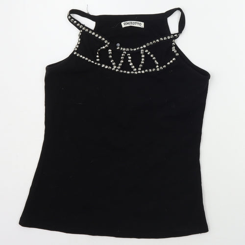Vinceotto Womens Black   Basic T-Shirt Size L