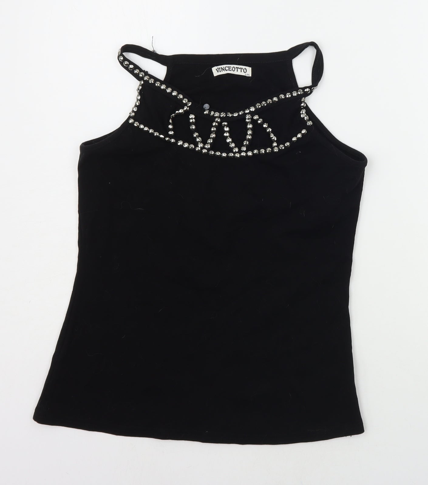 Vinceotto Womens Black   Basic T-Shirt Size L