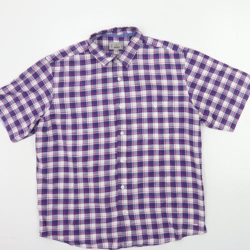 Marks and Spencer Mens Blue Check   Button-Up Size M