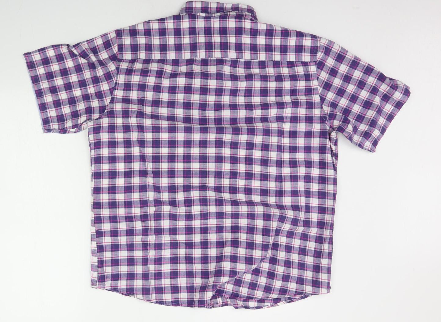 Marks and Spencer Mens Blue Check   Button-Up Size M