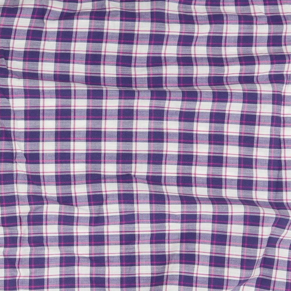 Marks and Spencer Mens Blue Check   Button-Up Size M