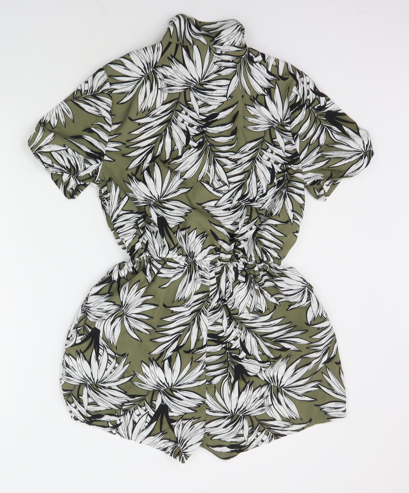 Primark Womens Green Floral  Jumpsuit One-Piece Size 12