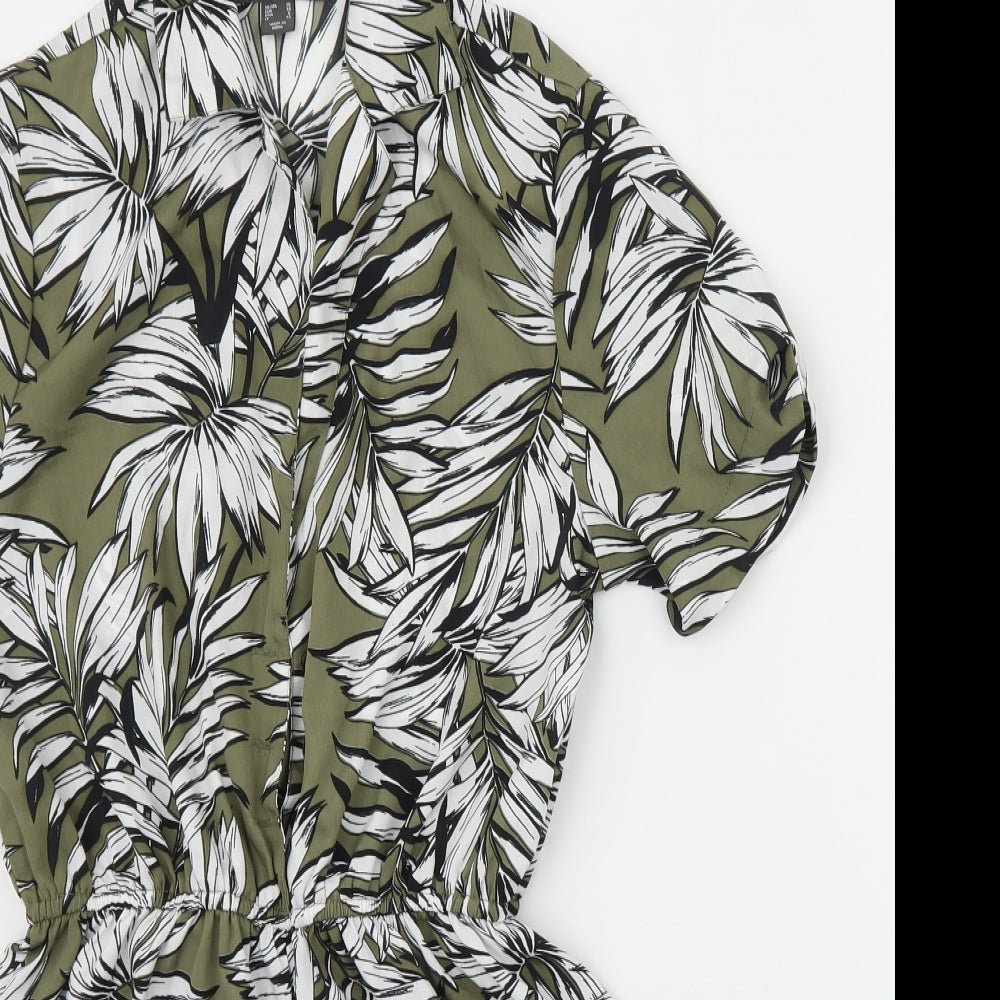 Primark Womens Green Floral  Jumpsuit One-Piece Size 12