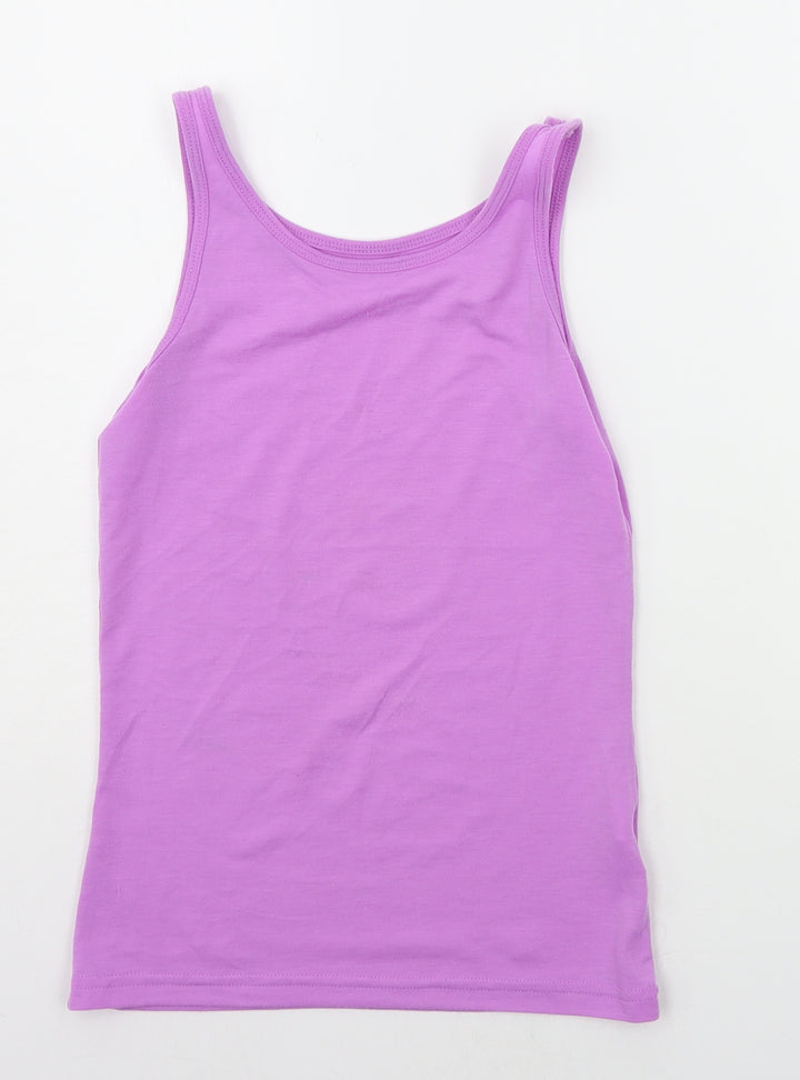 Young Dimension Girls Purple Basic Tank Size 9-10 Years