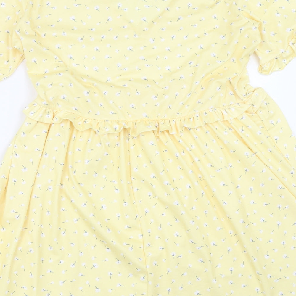In the Style Womens Yellow  Polyester Fit & Flare  Size 12  V-Neck