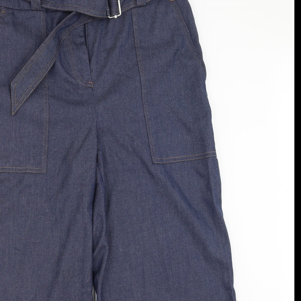 NEXT Womens Blue   Cropped Trousers Size 14 L22.5 in