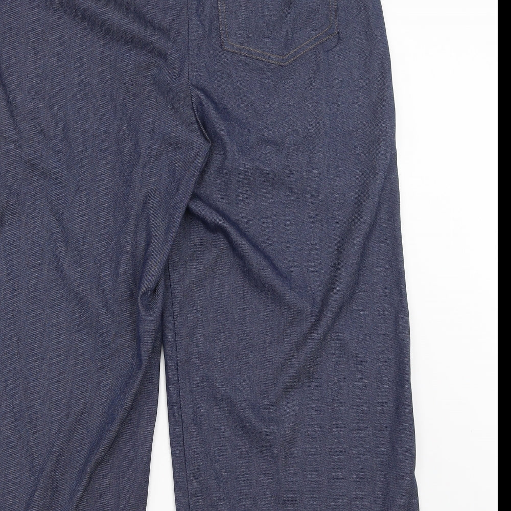 NEXT Womens Blue   Cropped Trousers Size 14 L22.5 in