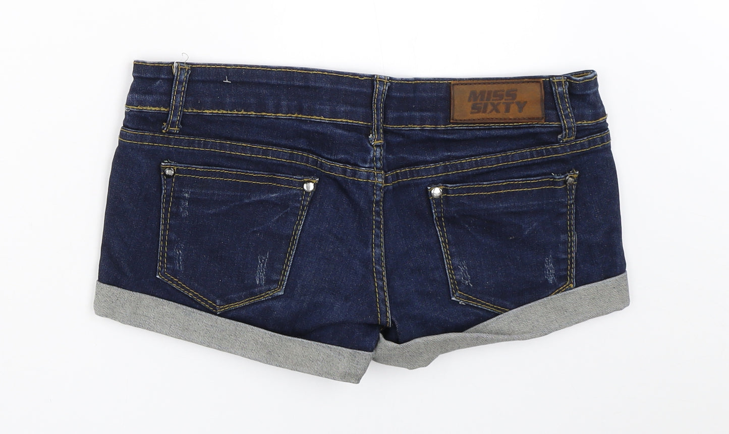 Miss Sixty Womens Blue  Denim Hot Pants Shorts Size 27 in
