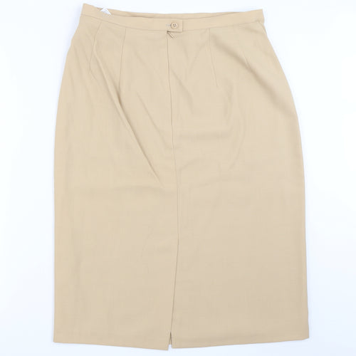 Marks and Spencer Womens Beige   Straight & Pencil Skirt Size 16