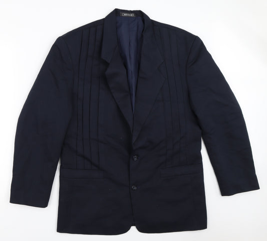 Front view of Elite men’s blue jacket blazer, size 40