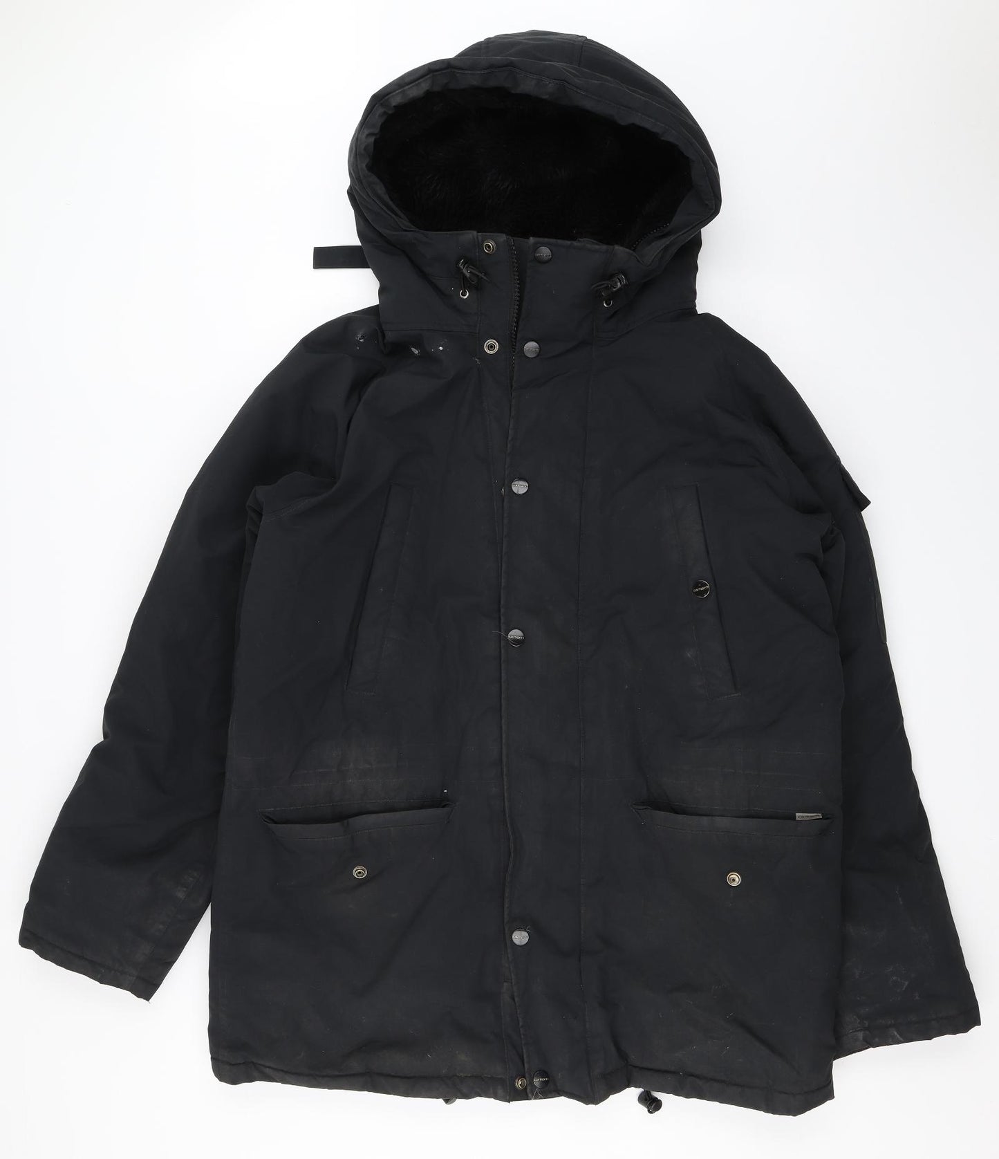 Carhartt Mens Black   Overcoat Coat Size XL