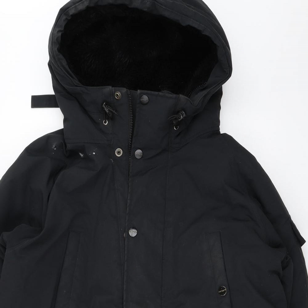 Carhartt Mens Black   Overcoat Coat Size XL