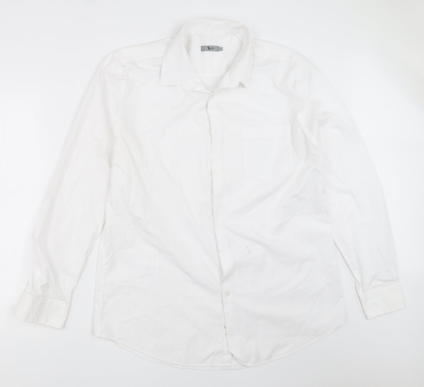 TU Mens White    Dress Shirt Size 17