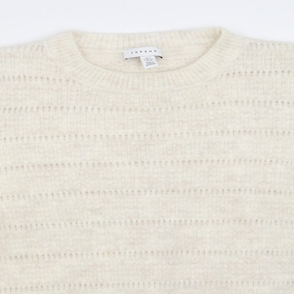 Topshop Womens Ivory   Pullover Jumper Size L