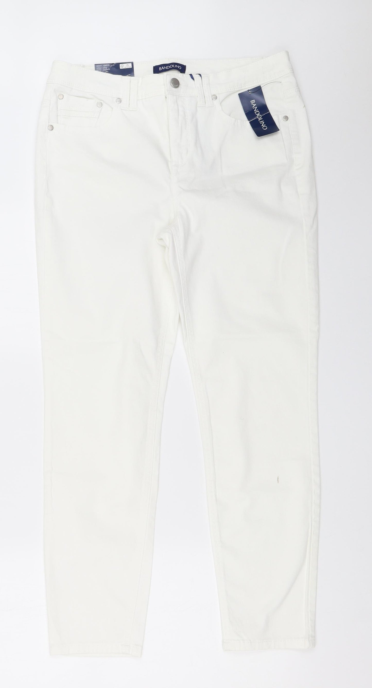 Bandolino Womens White   Skinny Jeans Size 12 L27 in