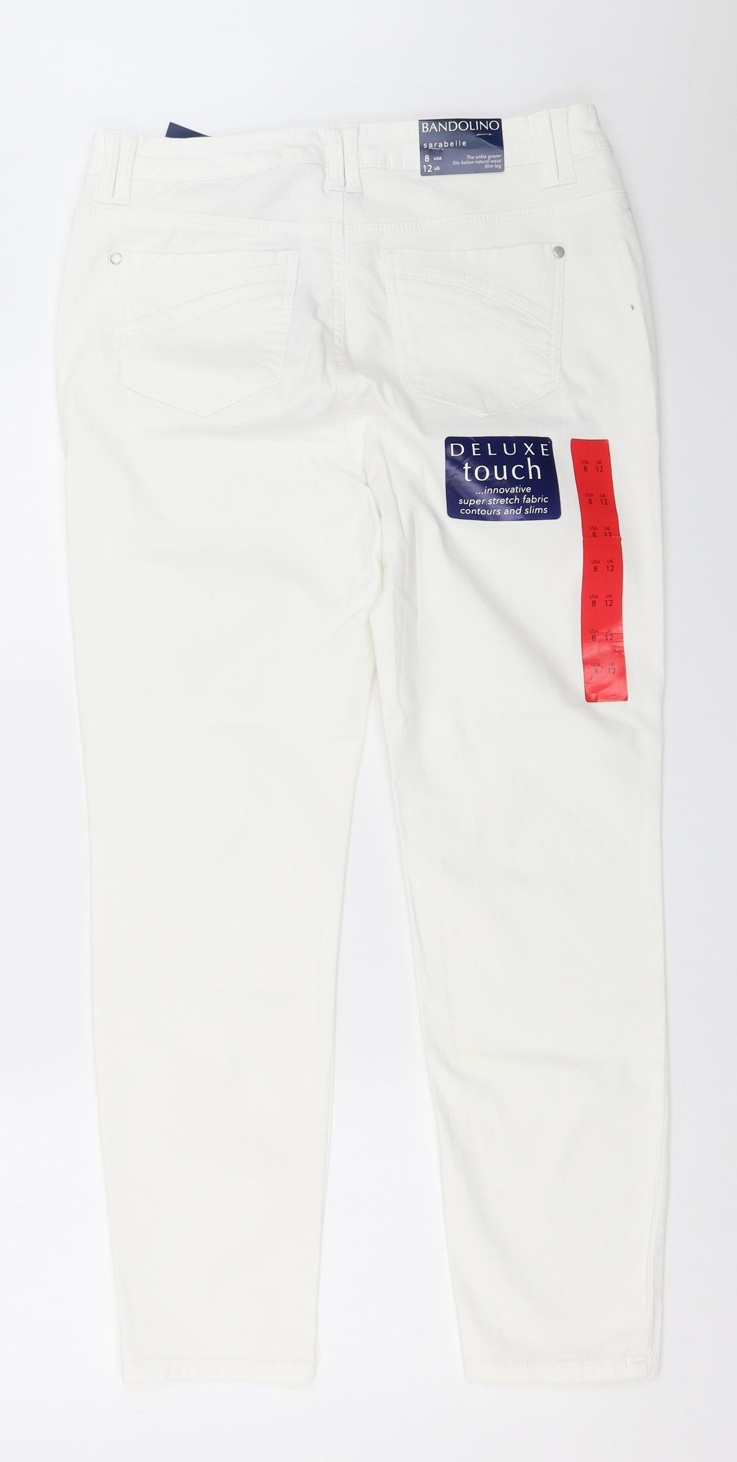 Bandolino Womens White   Skinny Jeans Size 12 L27 in
