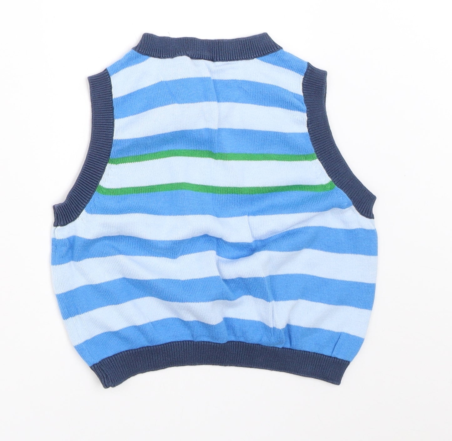 NEXT Boys Blue Striped  Vest Jumper Size 12-18 Months