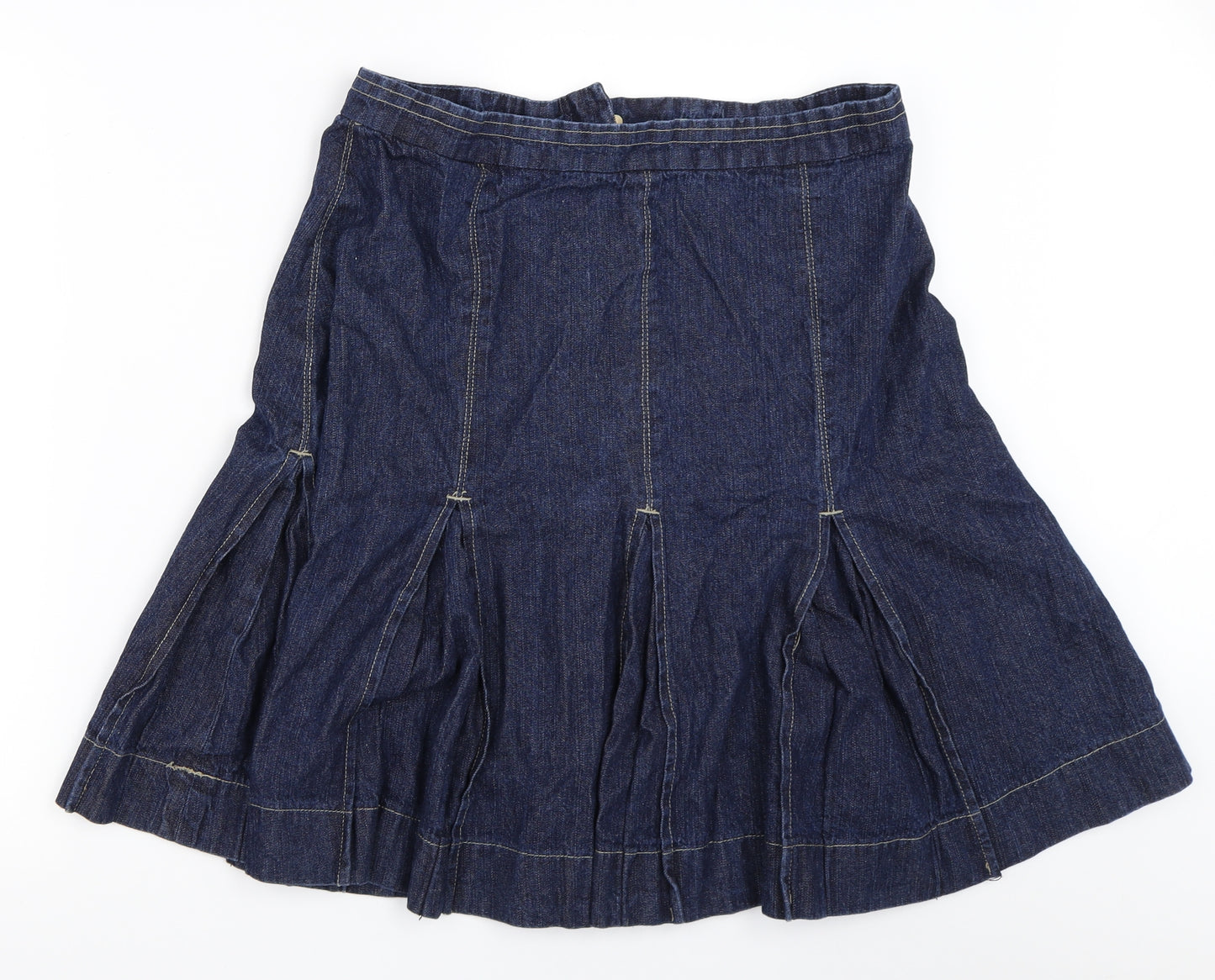 Cotton Traders Womens Blue  Denim Flare Skirt Size 16