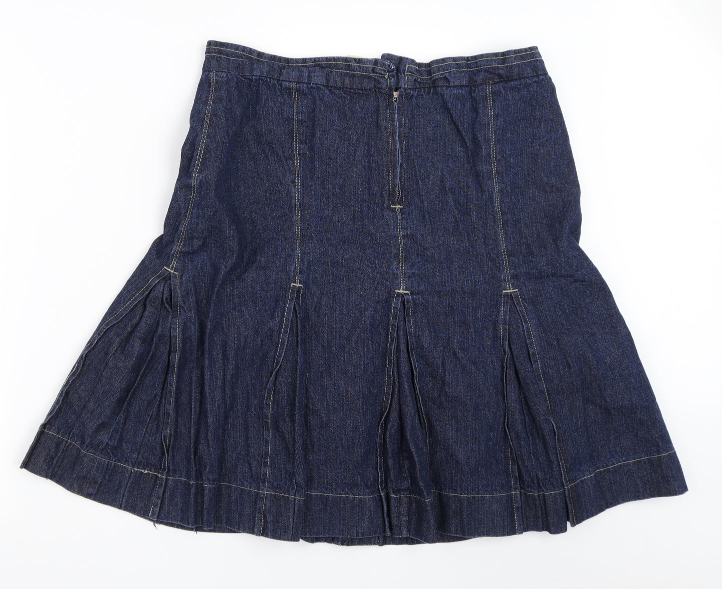 Cotton Traders Womens Blue  Denim Flare Skirt Size 16